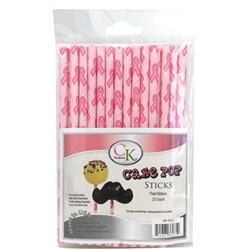 Pink Cake Pop Sticks, 6 in, 25-count