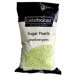 Edible Pearls - Green Sugar - Pearlized - 3-4 mm - 1lb - bulk